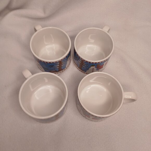 4 Cups and Saucer Sets Sakura Debbie Mumm Vintage 1997 Stoneware Christmas - Picture 6 of 16